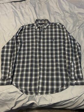 Ralph Lauren Navy and Green Plaid Button-Down Shirt